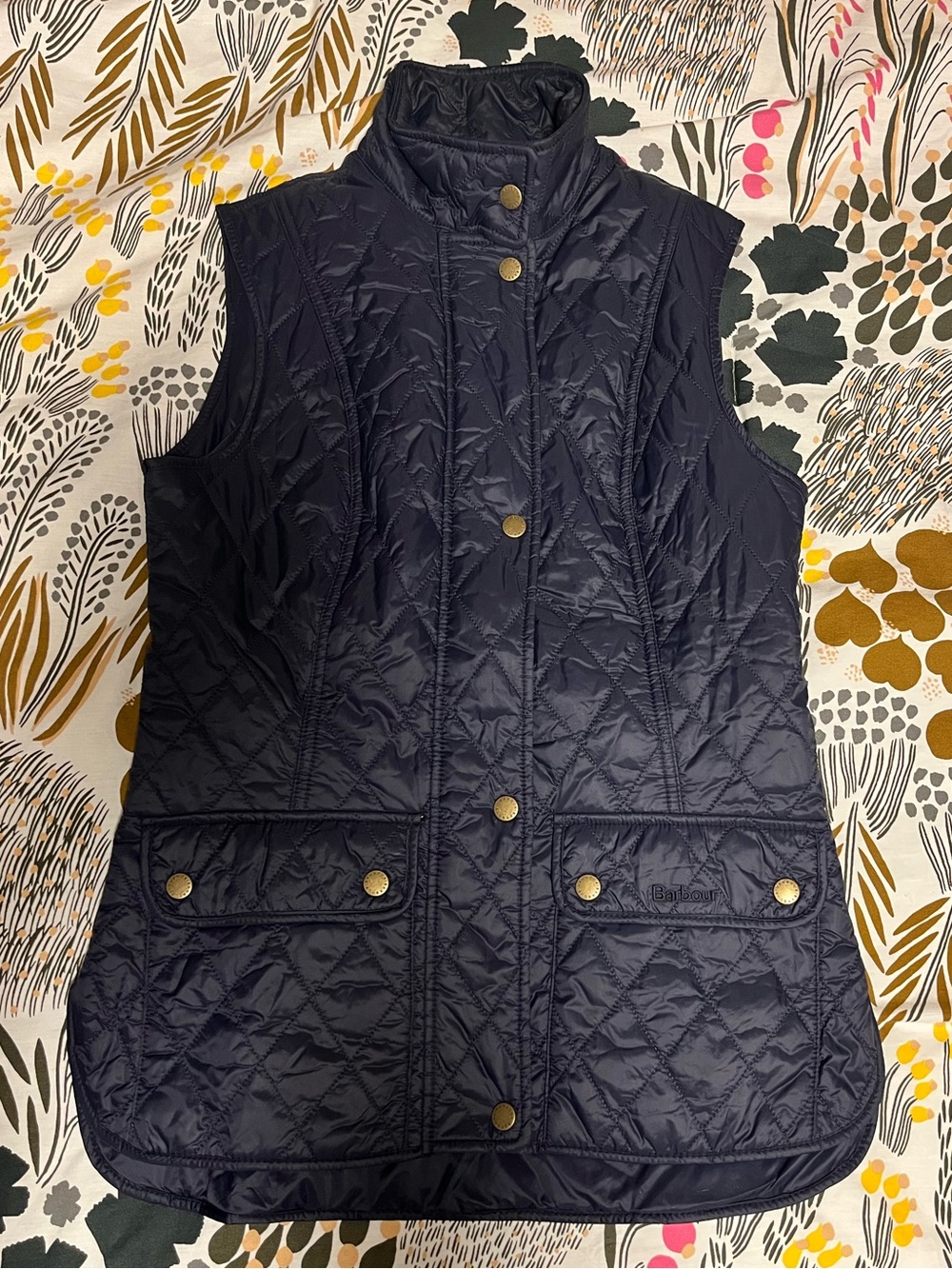 Barbour Navy Quilted Vest